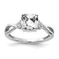 Cushion Checkerboard April/ Topaz and Diamond Ring - WBC