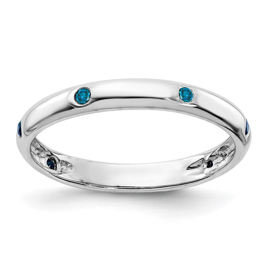 6-stone 1/10 carat Blue Diamond Band - WBC