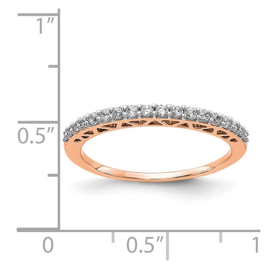 14K Rose Gold Polished 1/4 ct Diamond Band, 2mm