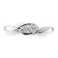 3-stone 1/10 carat Diamond Bypass Ring - WBC