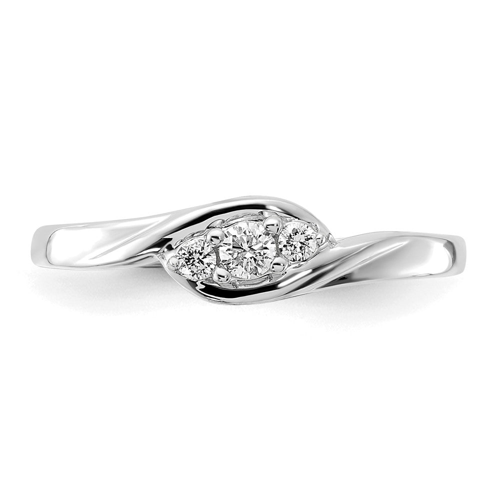3-stone 1/10 carat Diamond Bypass Ring - WBC