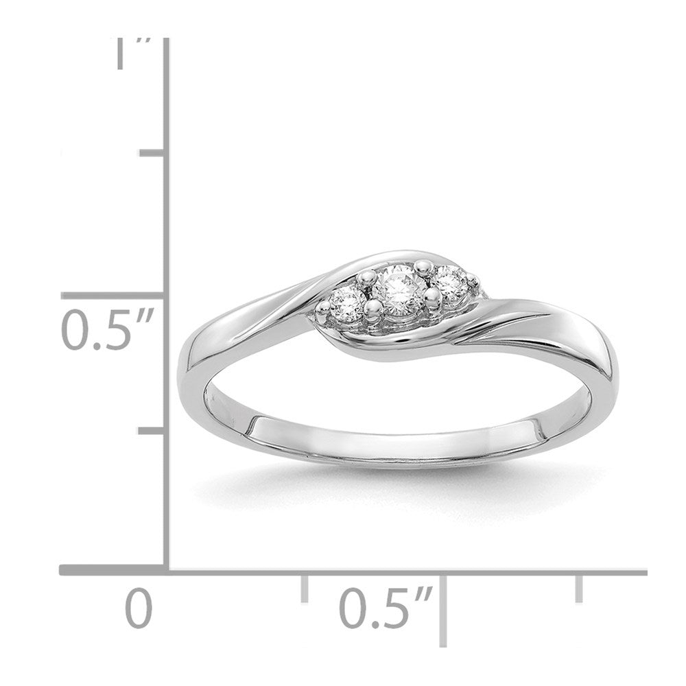 3-stone 1/10 carat Diamond Bypass Ring - WBC