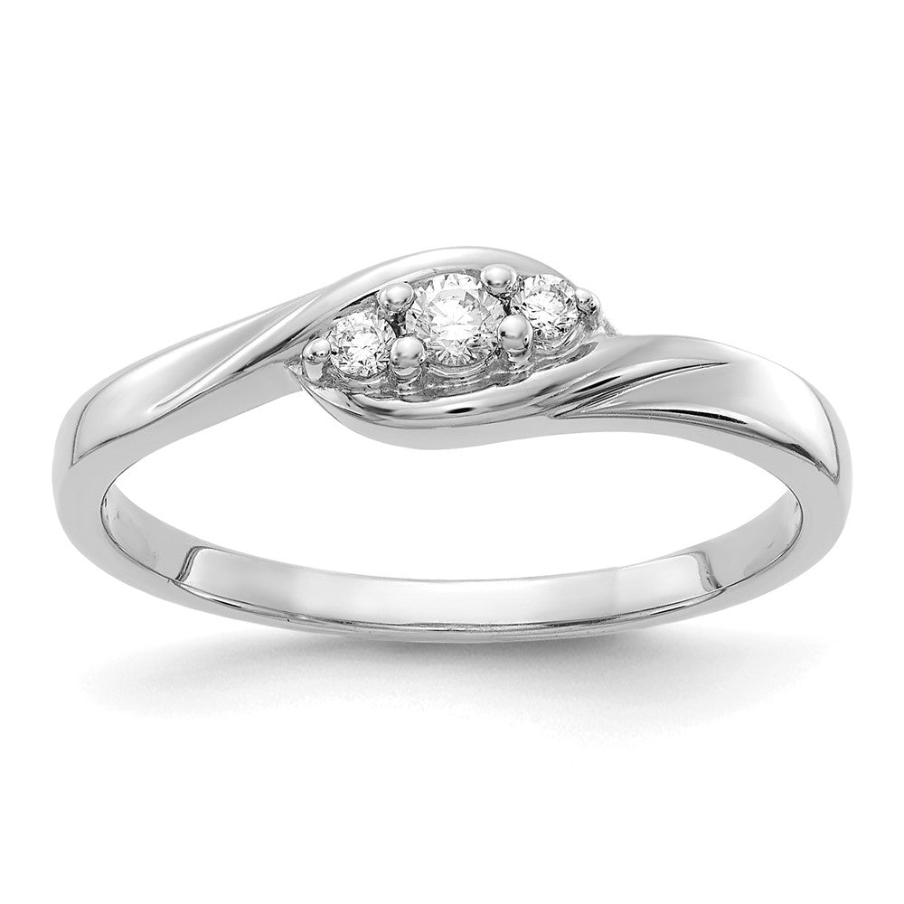 3-stone 1/10 carat Diamond Bypass Ring - WBC