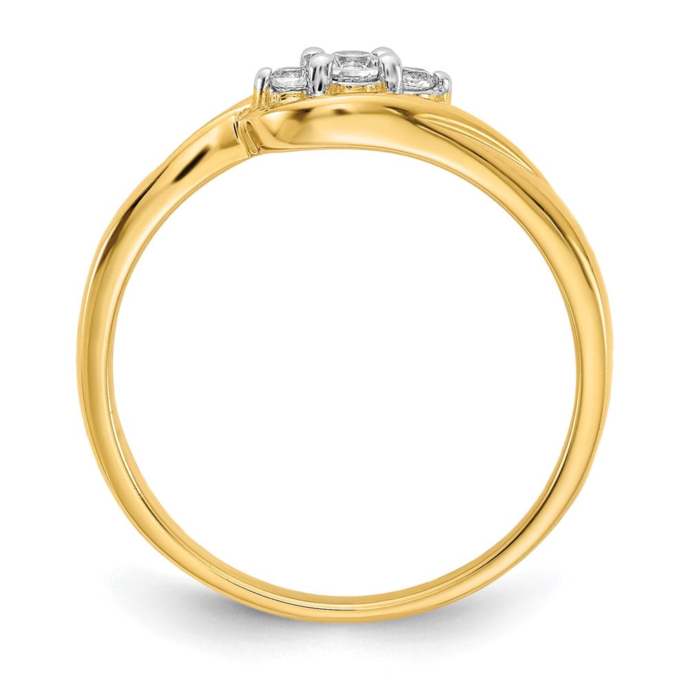 3-stone 1/10 carat Diamond Bypass Ring - WBC