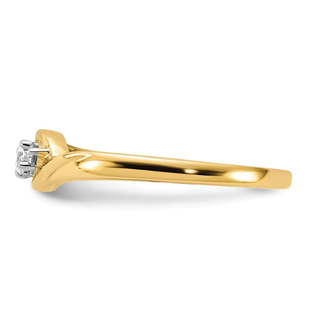 3-stone 1/10 carat Diamond Bypass Ring - WBC