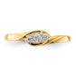 3-stone 1/10 carat Diamond Bypass Ring - WBC