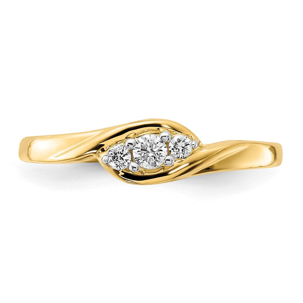 3-stone 1/10 carat Diamond Bypass Ring - WBC