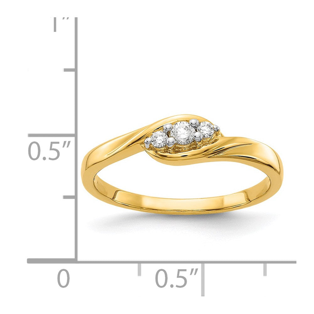 3-stone 1/10 carat Diamond Bypass Ring - WBC
