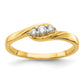 3-stone 1/10 carat Diamond Bypass Ring - WBC