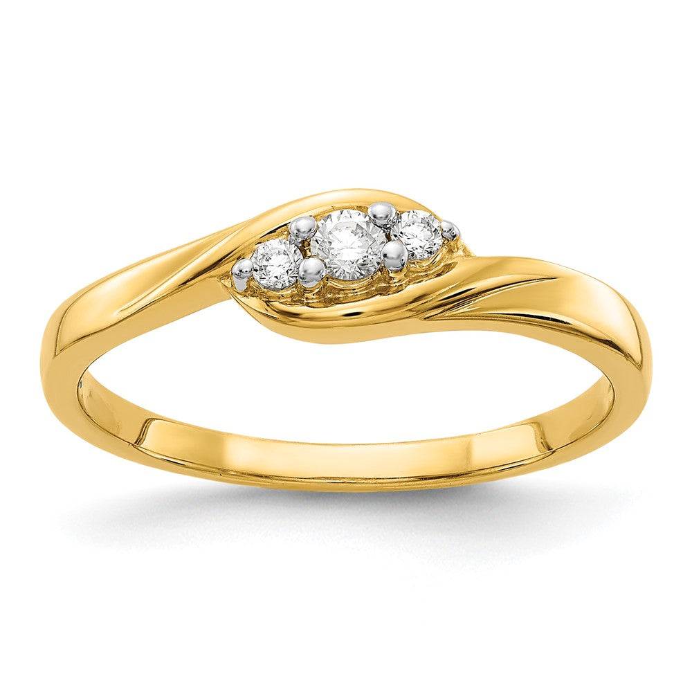 3-stone 1/10 carat Diamond Bypass Ring - WBC
