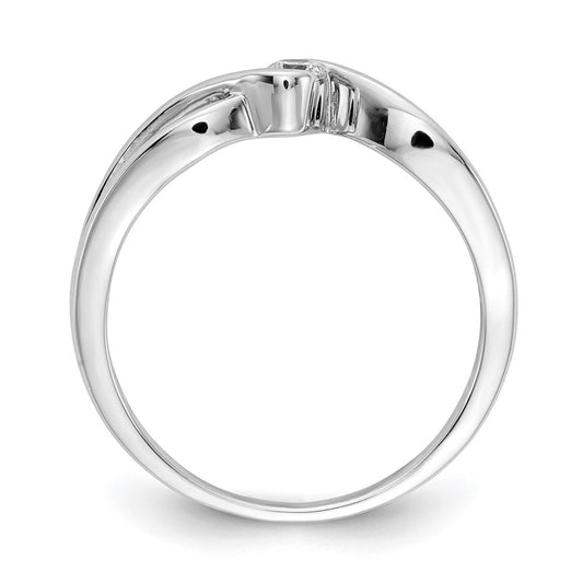14kt Polished 1/10 carat Diamond Bypass Ring - WBC
