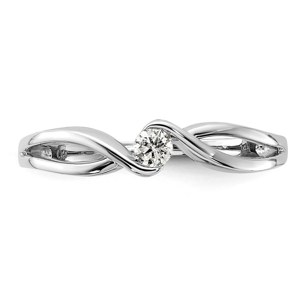 14kt Polished 1/10 carat Diamond Bypass Ring - WBC