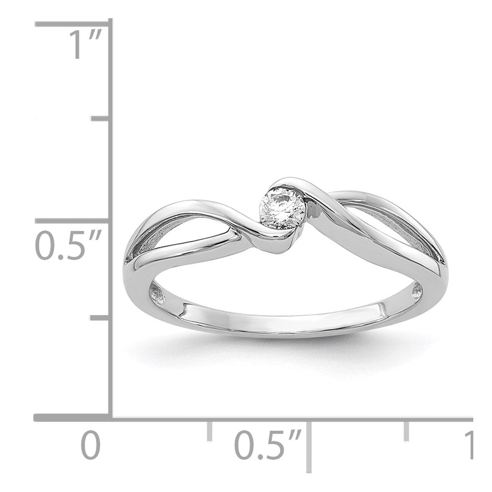 14kt Polished 1/10 carat Diamond Bypass Ring - WBC