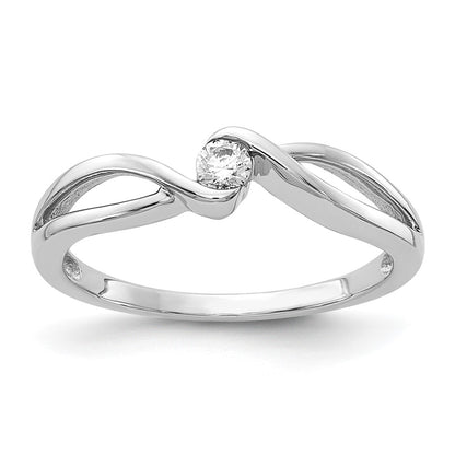 14kt Polished 1/10 carat Diamond Bypass Ring - WBC