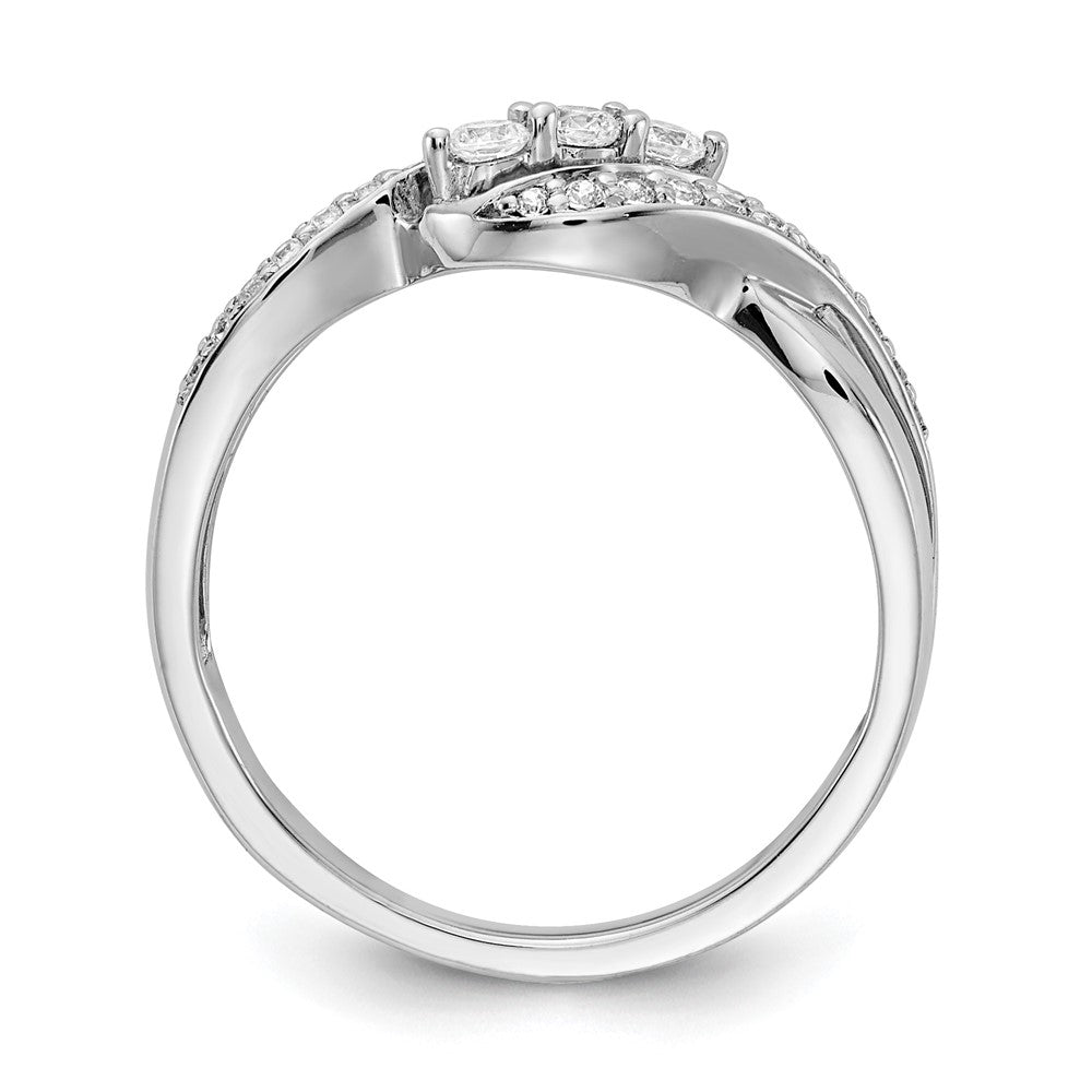 3-Stone 1/4 carat Diamond Bypass Ring - WBC