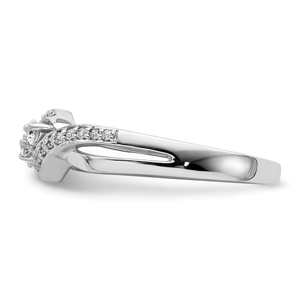 3-Stone 1/4 carat Diamond Bypass Ring - WBC