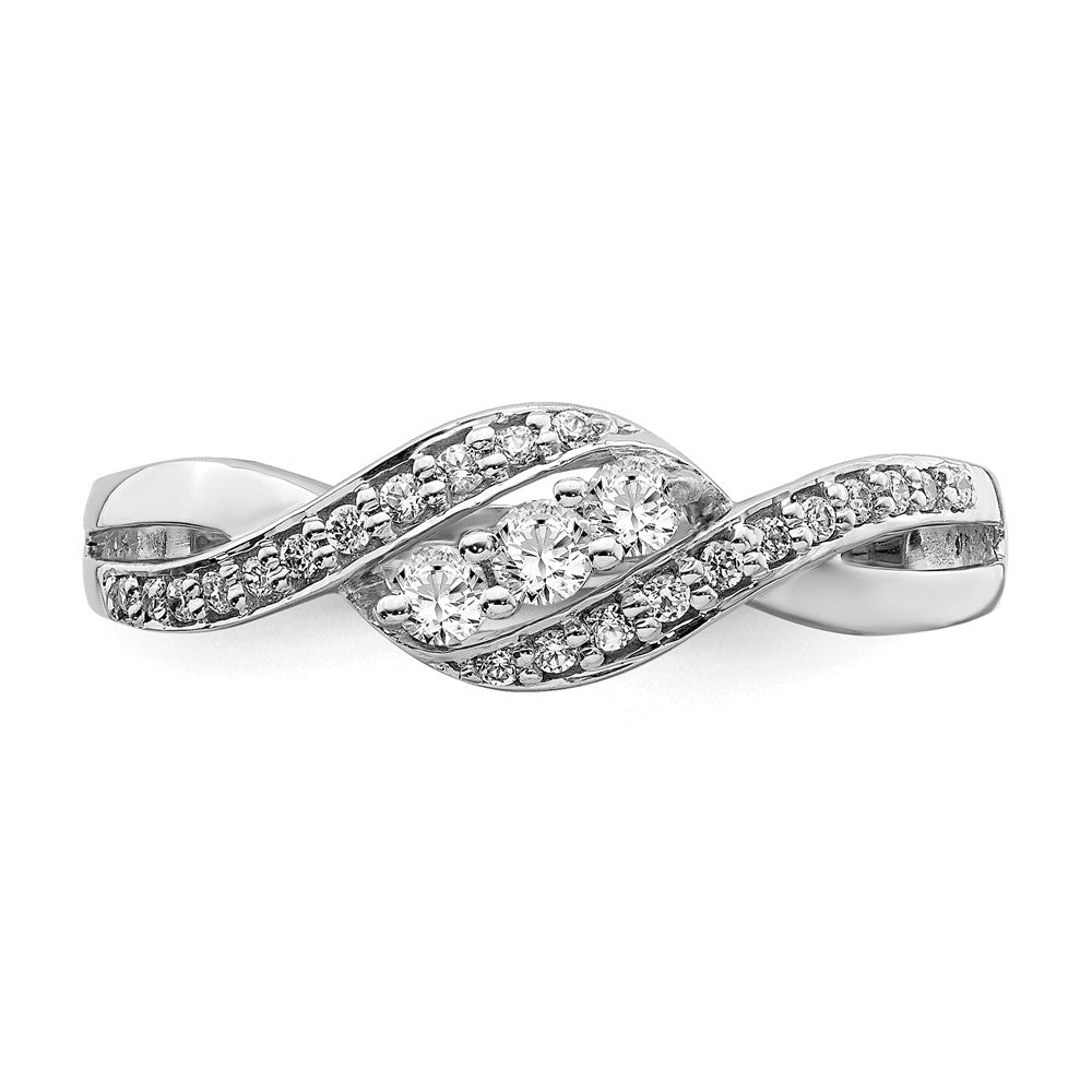 3-Stone 1/4 carat Diamond Bypass Ring - WBC