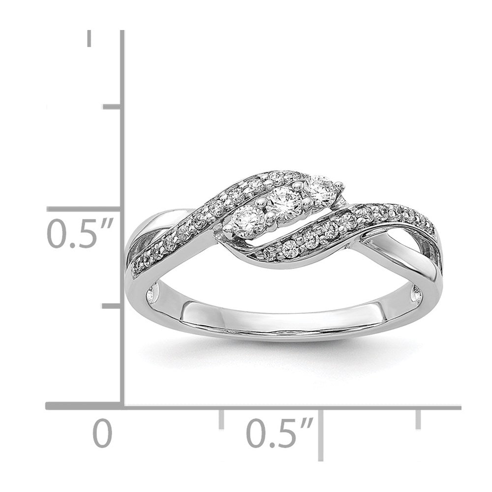 3-Stone 1/4 carat Diamond Bypass Ring - WBC