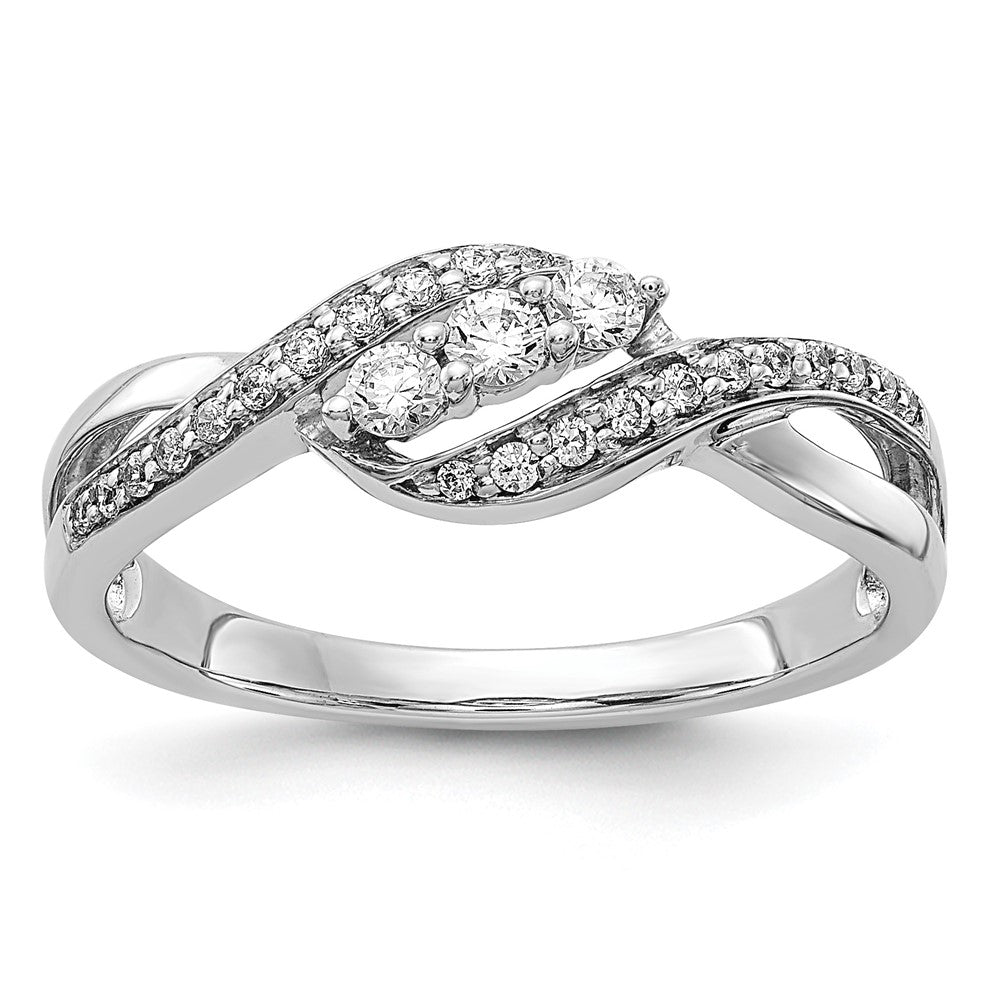 3-Stone 1/4 carat Diamond Bypass Ring - WBC