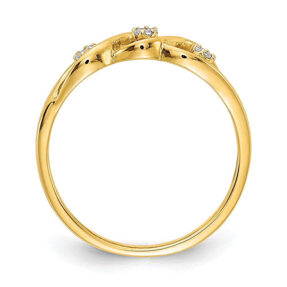 Polished 1/15 carat Diamond Wave Ring - WBC