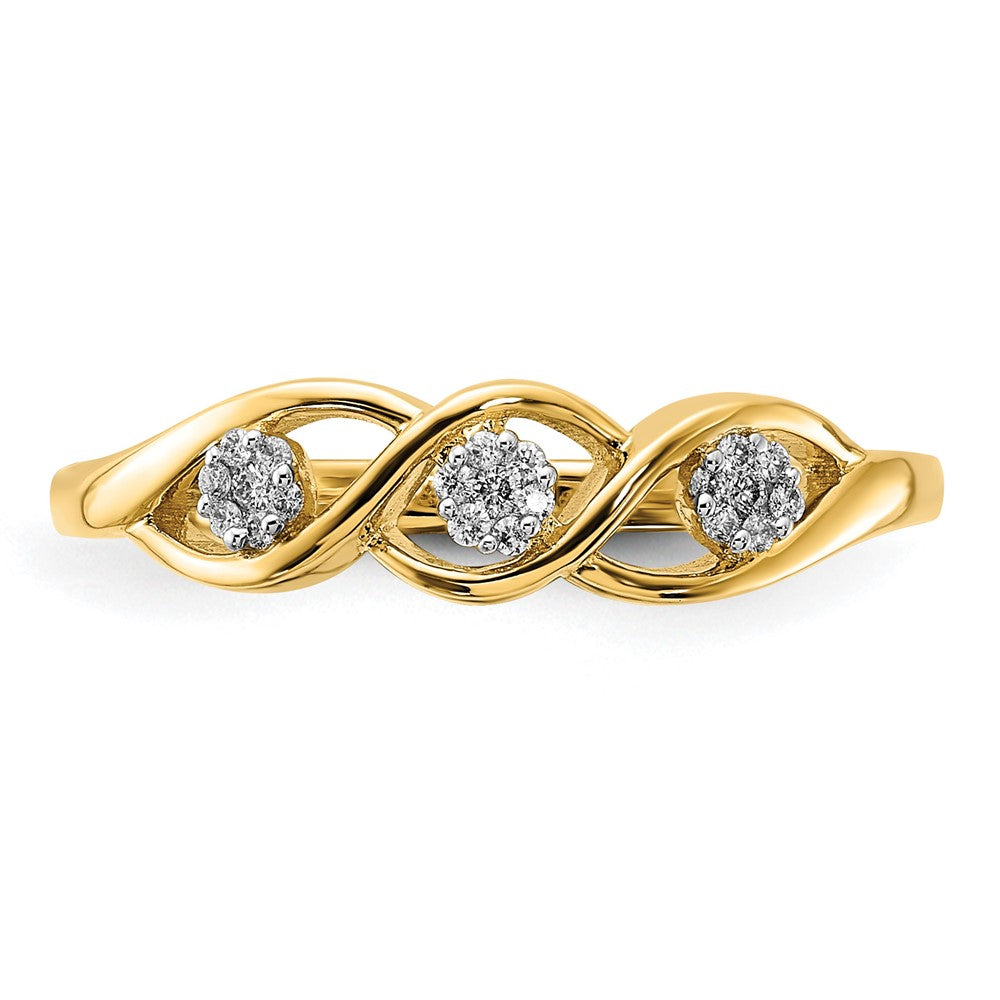Polished 1/15 carat Diamond Wave Ring - WBC