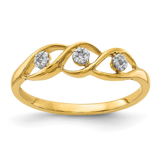 Polished 1/15 carat Diamond Wave Ring - WBC
