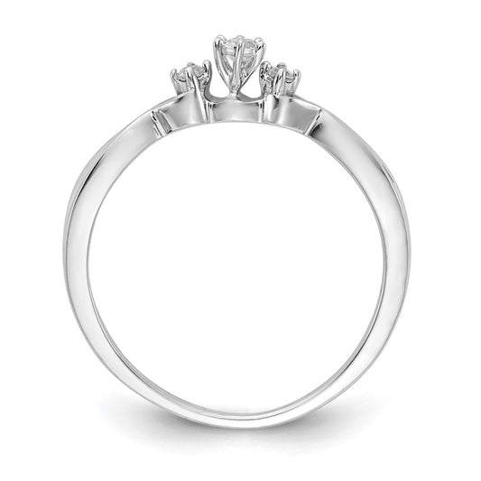 Polished 3-stone 1/10 carat Diamond Ring - WBC