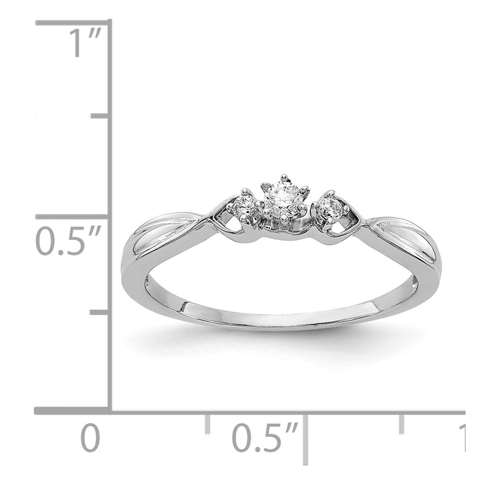 Polished 3-stone 1/10 carat Diamond Ring - WBC