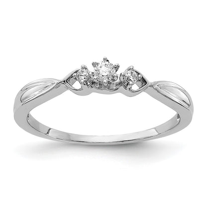 Polished 3-stone 1/10 carat Diamond Ring - WBC