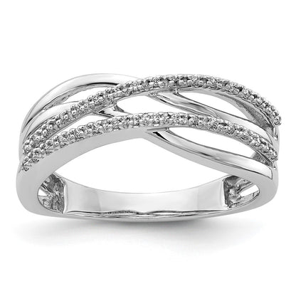 Polished 1/10 carat Diamond 4-Strand Ring - WBC