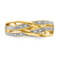 and Rhodium 1/20 carat Diamond Woven Ring - WBC
