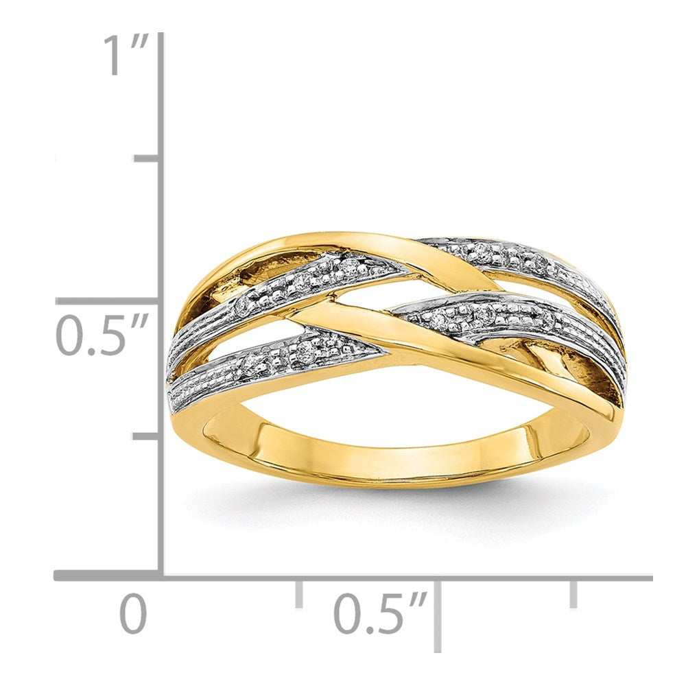 and Rhodium 1/20 carat Diamond Woven Ring - WBC