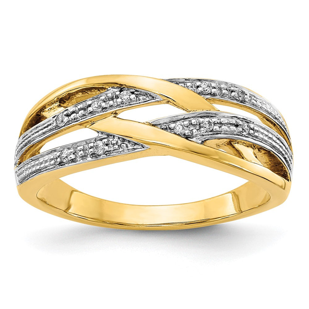 and Rhodium 1/20 carat Diamond Woven Ring - WBC