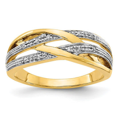 and Rhodium 1/20 carat Diamond Woven Ring - WBC