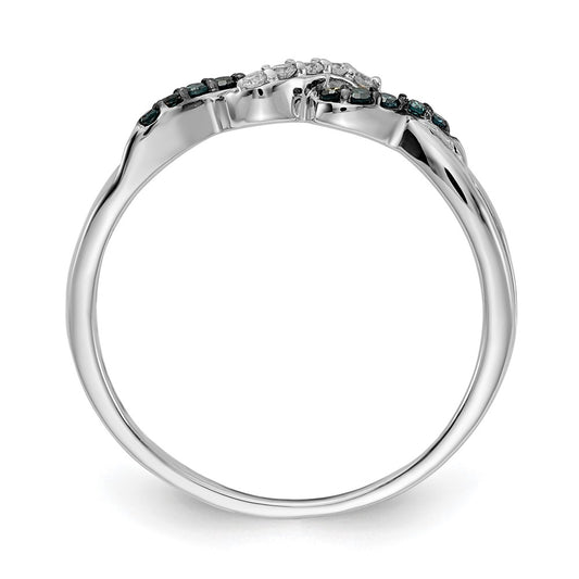with Black Rhodium 1/10 carat Blue and Diamond Twist Ring - WBC