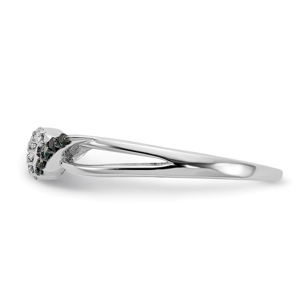 with Black Rhodium 1/10 carat Blue and Diamond Twist Ring - WBC