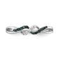 with Black Rhodium 1/10 carat Blue and Diamond Twist Ring - WBC