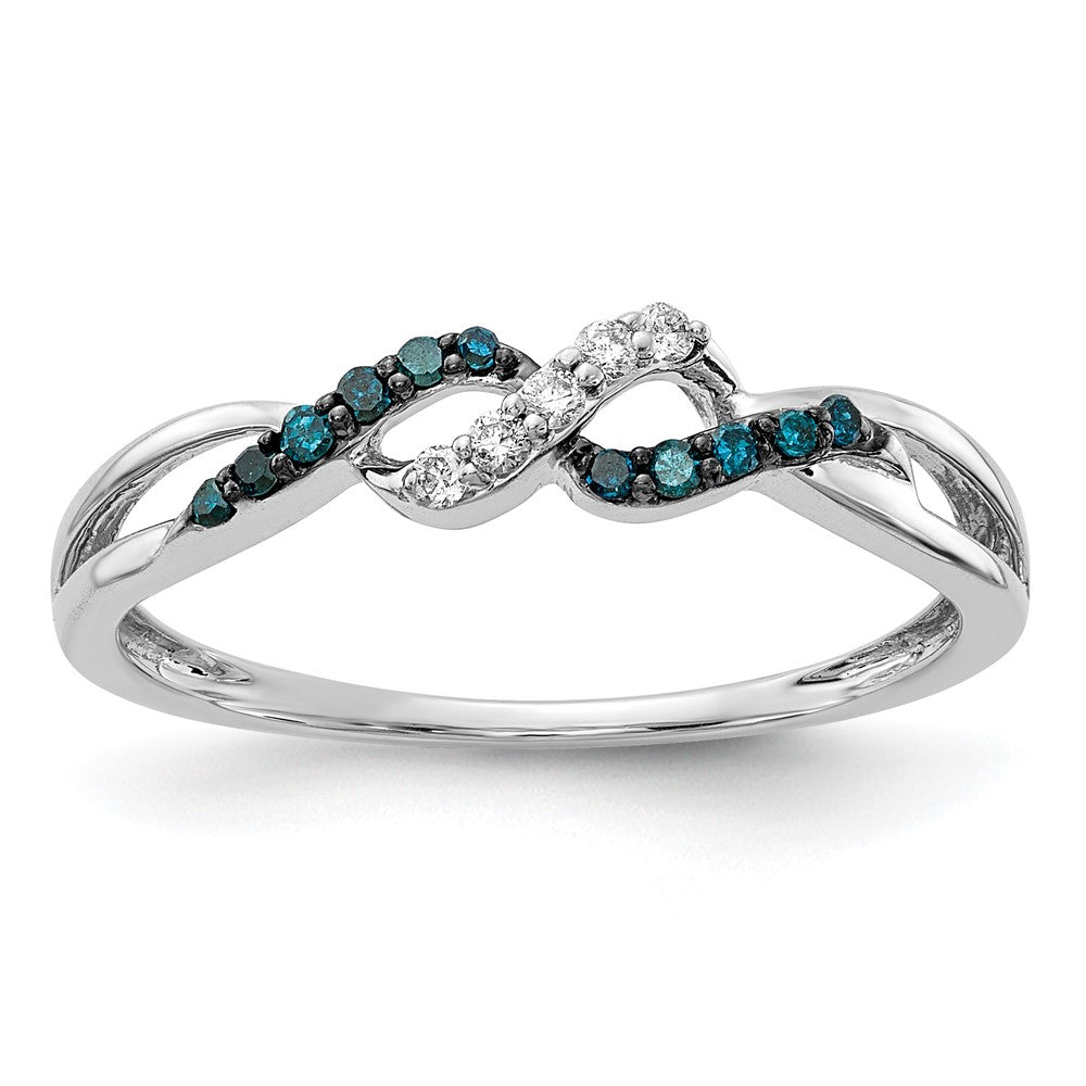 with Black Rhodium 1/10 carat Blue and Diamond Twist Ring - WBC