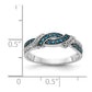 with Black Rhodium 1/4 carat and Blue Diamond Swirl Ring - WBC