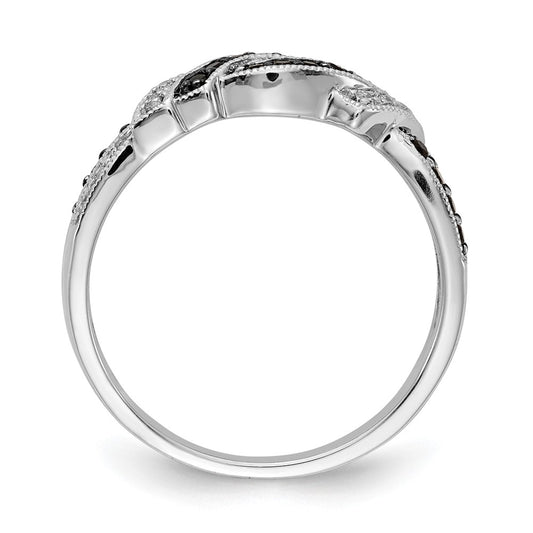 with Black Rhodium 1/4 carat and Black Diamond Swirl Ring - WBC
