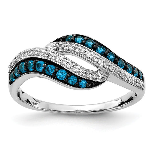 1/2 carat Blue and Diamond Swirl Ring - WBC