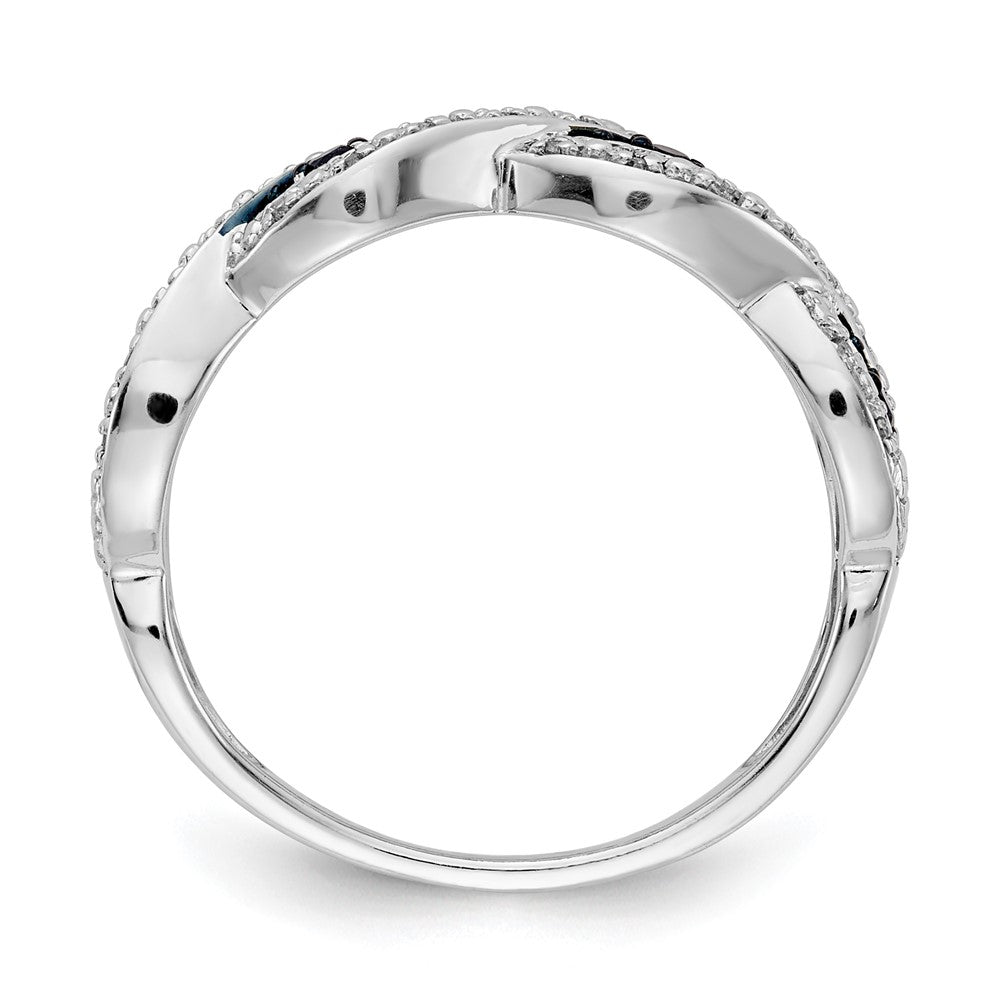 1/6 carat and Blue Diamond Twist Ring - WBC