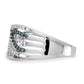 1/2 carat Blue and Diamond Fancy Bypass Ring - WBC