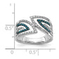 1/2 carat Blue and Diamond Fancy Bypass Ring - WBC