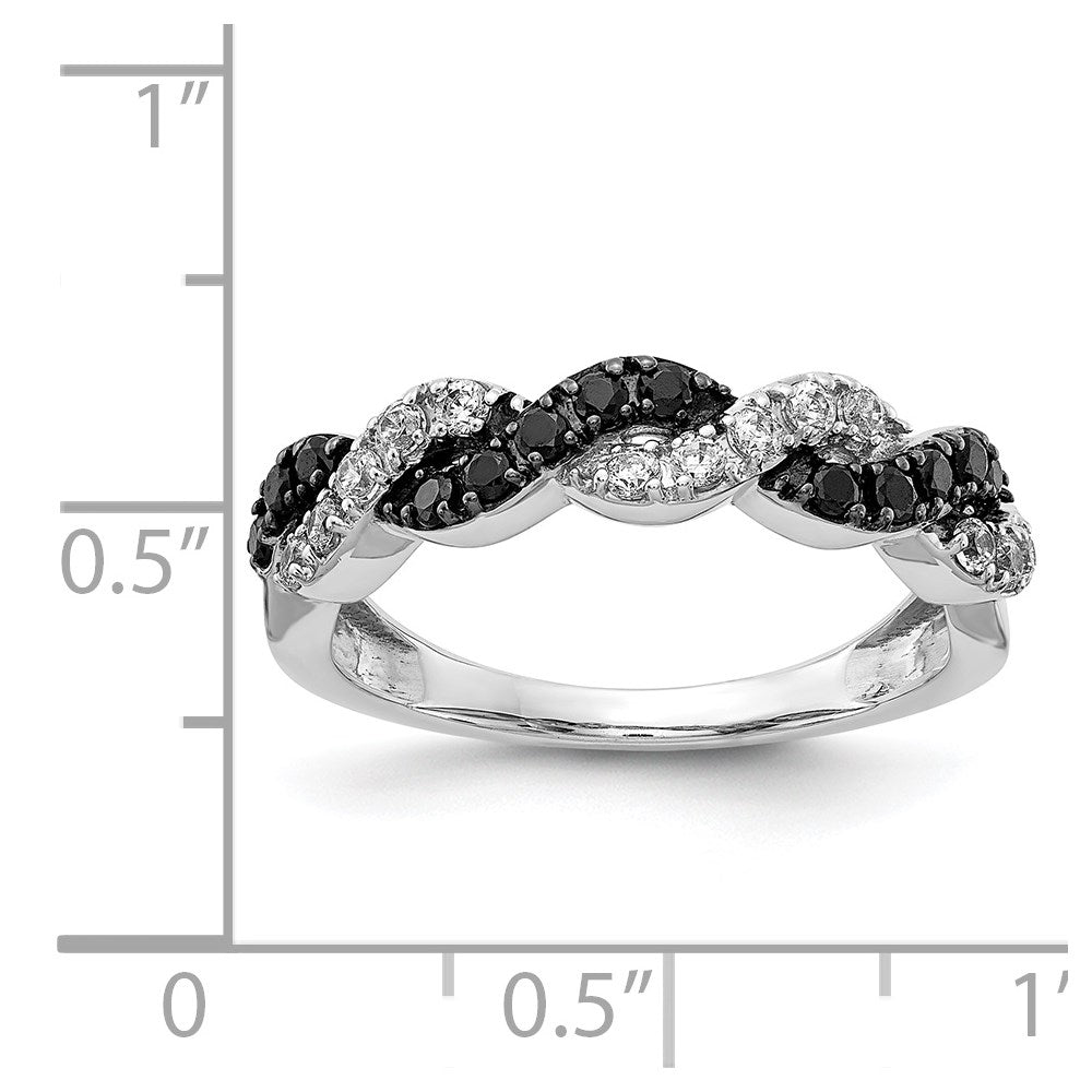 1/2 carat Black and Diamond Twist Ring - WBC
