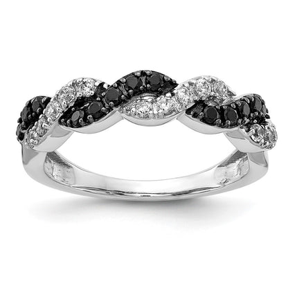 1/2 carat Black and Diamond Twist Ring - WBC
