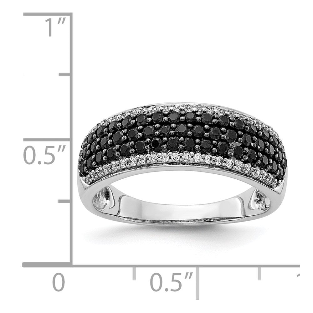 7/8 carat and Black Diamond Pave Band Ring - WBC