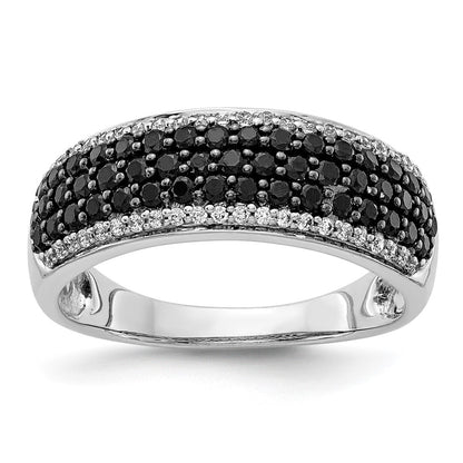 7/8 carat and Black Diamond Pave Band Ring - WBC