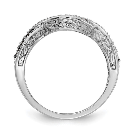 3/8 carat and Black Diamond Twist Ring - WBC