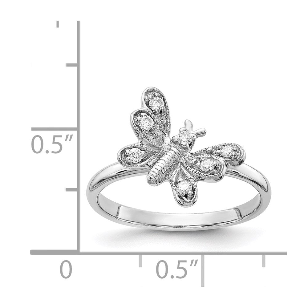 1/10 carat AA Diamond Butterfly Ring - WBC